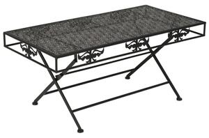 SkÅadany stolik kawowy vintage, metalowy, 100x50x45 cm, czarny