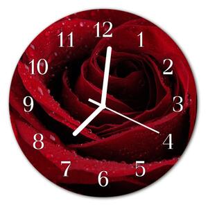 Zegar szklany okrągły Róża