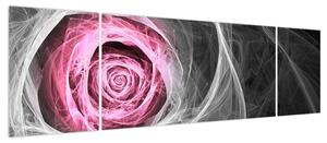 Obraz - Róż abstrakcyjny, fuksja (170x50 cm)