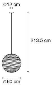 Lampa wisząca Retro biała 60 cm - Lina Ball 60 Oswietlenie wewnetrzne