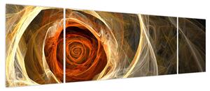 Obraz - Abstrakcyjne róże w ognistych kolorach (170x50 cm)