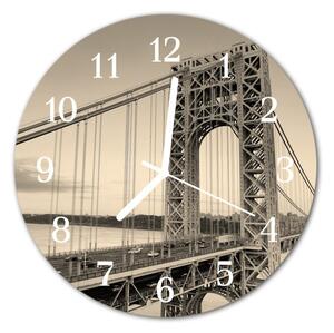 Zegar szklany okrągły Golden Gate