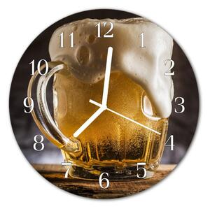 Zegar szklany okrągły Piwo