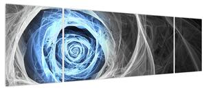 Obraz - Abstrakcyjny niebieski róż (170x50 cm)