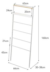 Biały wieszak z półką YAMAZAKI Tower Ladder