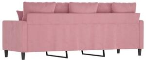 Sofa 3-osobowa, rÃ³Å¼owa, 180 cm, obita aksamitem