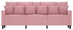 Sofa 3-osobowa, rÃ³Å¼owa, 180 cm, obita aksamitem