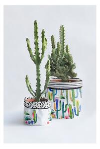 Komplet 2 tekstylnych doniczek Surdic Watercolor Cactus