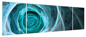 Obraz - Abstrakcyjny różowy niebieski z czarnym tłem (170x50 cm)