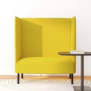 Sofa z wysokim oparciem jasny zÃ³Åty 109 x 56 x 121 cm tkanina