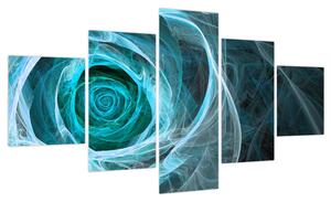 Obraz - Abstrakcyjny różowy niebieski z czarnym tłem (125x70 cm)