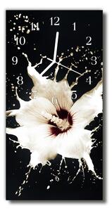 Zegar Szklany Pionowy Kwiaty Kwiat biały