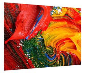 Obraz - Niebieska abstrakcja za pomocą pędzla (70x50 cm)