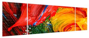 Obraz - Niebieska abstrakcja za pomocą pędzla (170x50 cm)