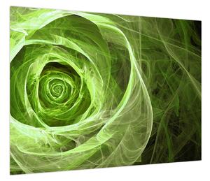 Obraz - Abstrakcyjny zielony róż (70x50 cm)
