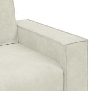 Sofa 3-osobowa, kremowy, 220x78x84 cm, tapicerowana aksamitem