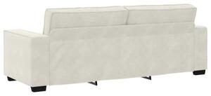 Sofa 3-osobowa, kremowy, 220x78x84 cm, tapicerowana aksamitem