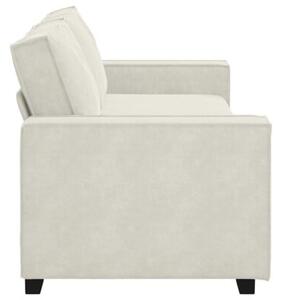 Sofa 3-osobowa, kremowy, 220x78x84 cm, tapicerowana aksamitem
