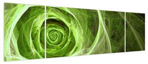 Obraz - Abstrakcyjny zielony róż (170x50 cm)