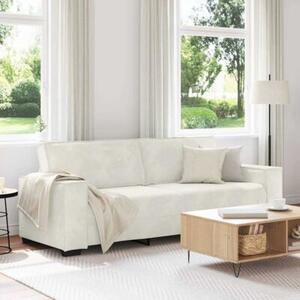 Sofa 3-osobowa, kremowy, 220x78x84 cm, tapicerowana aksamitem