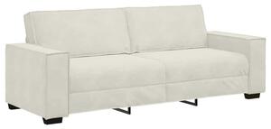 Sofa 3-osobowa, kremowy, 220x78x84 cm, tapicerowana aksamitem