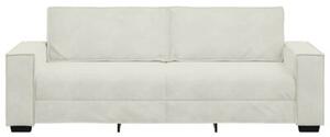 Sofa 3-osobowa, kremowy, 220x78x84 cm, tapicerowana aksamitem
