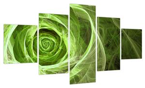 Obraz - Abstrakcyjny zielony róż (125x70 cm)