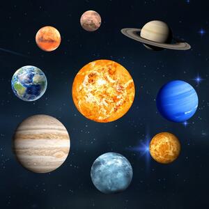 Komplet 9 świecących naklejek Ambiance Solar System