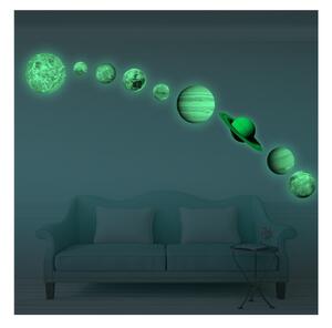 Komplet 9 świecących naklejek Ambiance Solar System