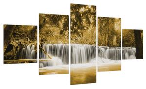 Obraz - Wodospad, vintage (125x70 cm)