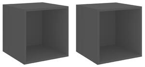 Półki ścienne, 2 szt., czarne, 37x37x37 cm, płyta wiórowa
