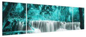 Obraz - Niebieski wodospad (170x50 cm)