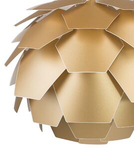Lampa wisząca okrągła plastikowa geometryczna złota Segre Beliani