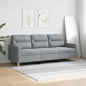 Sofa 3-osobowa, jasnoszara, 180 cm, tapicerowana tkaninÄ