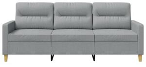 Sofa 3-osobowa, jasnoszara, 180 cm, tapicerowana tkaninÄ