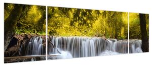 Obraz - Wodospad w jasnych kolorach (170x50 cm)
