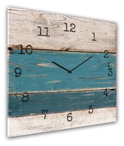 Zegar ścienny Styler Glassclock Blue Wood, 30x30 cm