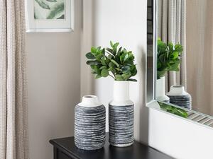 Nowoczesny ceramiczny wazon dekoracja salon sypialnia biało-szary Lystra Beliani