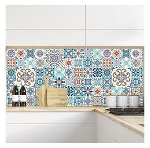 Zestaw 60 naklejek ściennych Ambiance Tiles Azulejos Antibes, 10x10 cm