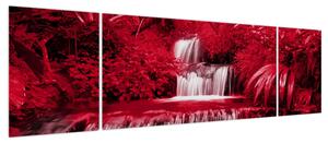 Obraz - Indonezyjskie wodospady w kolorze czerwonym (170x50 cm)