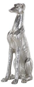 Nowoczesna figurka dekoracyjna podłogowa pies 80 cm srebrna Greyhound Beliani