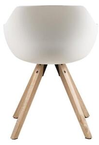 Komplet 2 białych krzeseł z nogami z drewna kauczukowego Actona Tina