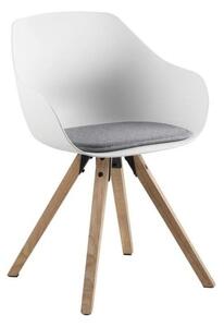 Komplet 2 białych krzeseł z nogami z drewna kauczukowego Actona Tina