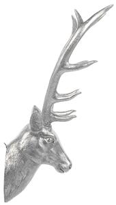 Dekoracja na ścianę srebrna z żywicy poroże głowa jelenia Deer Head Beliani