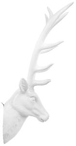 Dekoracja na ścianę biała z żywicy poroże głowa jelenia Deer Head Beliani