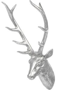Dekoracja na ścianę srebrna z żywicy poroże głowa jelenia Deer Head Beliani