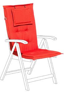 Ogrodowa poduszka siedziskowa jasnoczerwona na krzesło Toscana Beliani