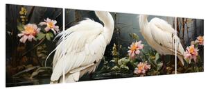 Obraz - Białe żurawie (170x50 cm)