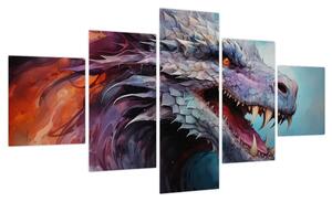 Obraz - Ilustracja przedstawiająca smoka (125x70 cm)