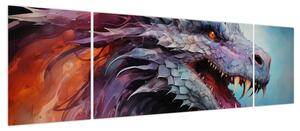 Obraz - Ilustracja przedstawiająca smoka (170x50 cm)